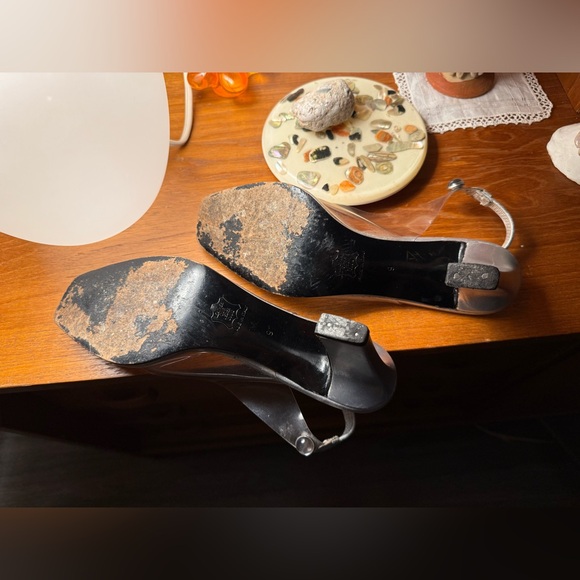 Yves Saint Laurent Cinderella clear heels rhinestones slingback 9 8.5 YSL - Picture 5 of 15